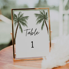 Minimalistische palmbomen tropisch kaart