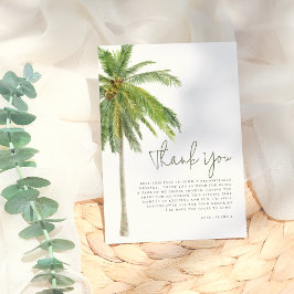 Minimalistische Palmboom Boho Tropische Bruidsdouc Bedankkaart