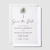 Minimalistische Palmboom Trouwkaart 'Save the Date Vellum Uitnodigingen (Offset)