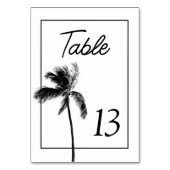 Minimalistische palmboom zwart & wit tafel Kaart (Voorkant)