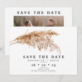 Minimalistische Pampas grass Wedding sparen de Dat Kaart (Voorkant / Achterkant)
