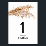 Minimalistische Pampas Grass Wedding Table Number  Kaart<br><div class="desc">Minimalistische Pampas Grass Wedding Table Number Kaart Eenvoudig,  modern en minimalistisch in stijl,  trouwlijstnummer met een waterverf pampas gras afbeelding.</div>