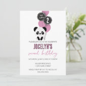 Minimalistische Panda Beer Verjaardagsfeestuitnodi Kaart (Staand voorkant)