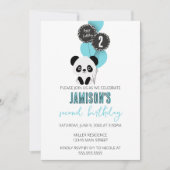 Minimalistische Panda Beer Verjaardagsfeestuitnodi Kaart (Voorkant)