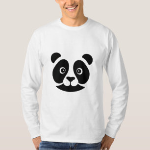 Minimalistische Panda Face – Eenvoud in zwart en w T-shirt