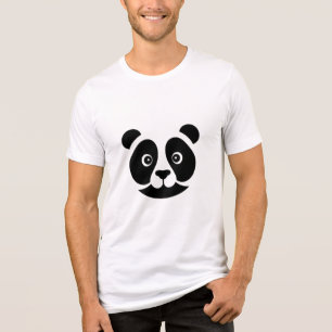 Minimalistische Panda Face – Eenvoud in zwart en w Tri-Blend Shirt