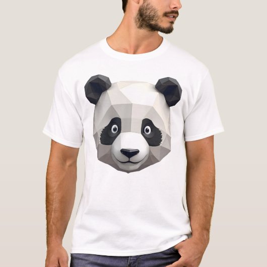 Minimalistische Panda Head T-shirt (Voorkant)