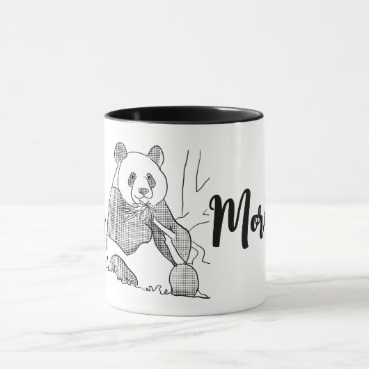 Minimalistische Panda Lazy Morning Mok (Midden)