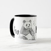 Minimalistische Panda Lazy Morning Mok (Voorkant links)