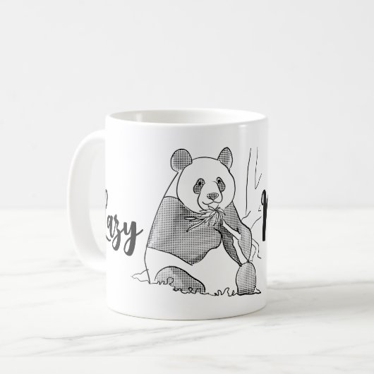 Minimalistische Panda Lazy Morning Mok (Voorkant links)