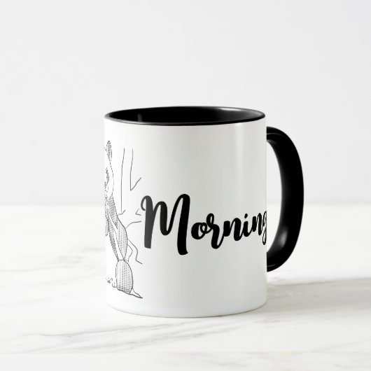 Minimalistische Panda Lazy Morning Mok (Voorkant rechts)