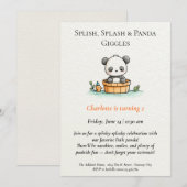 Minimalistische Panda Pool Party uitnodiging (Voorkant / Achterkant)