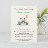 Minimalistische Panda Pool Party uitnodiging (Staand voorkant)
