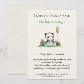 Minimalistische Panda Pool Party uitnodiging (Voorkant / Achterkant)