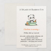 Minimalistische Panda Pool Party uitnodiging (Voorkant / Achterkant)