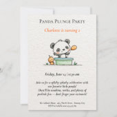 Minimalistische Panda Pool Party uitnodiging (Voorkant)