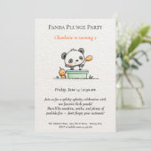 Minimalistische Panda Pool Party uitnodiging (Staand voorkant)