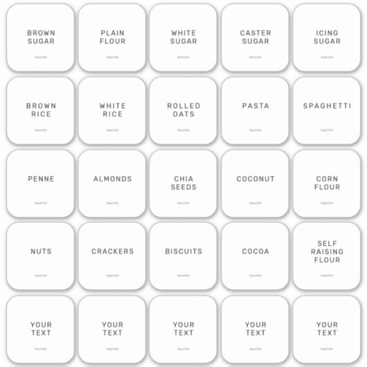 Minimalistische Pantry 25 Pack Set Sticker (Voorkant)