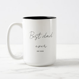 Minimalistische papa ooit EST Tweekleurige Koffiemok