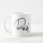 Minimalistische papa script typografie met familie koffiemok (Links)