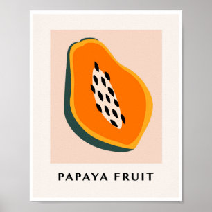 Minimalistische Papaya Fruit Tropische Keuken Kuns Poster
