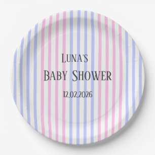 Minimalistische papieren baby shower borden bordje