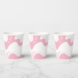 Minimalistische papieren bekers met patroon