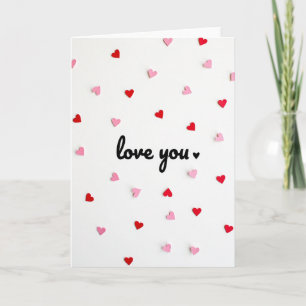 Minimalistische Papieren Hartjes Love You Kaart