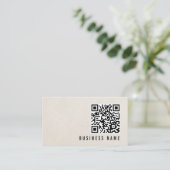 Minimalistische papieren textuur QR-code Stout con Visitekaartje (Staand voorkant)