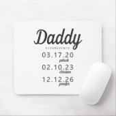 Minimalistische pappa Vast Kind Geboortedatum Naam Muismat (Met muis)