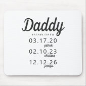 Minimalistische pappa Vast Kind Geboortedatum Naam Muismat (Voorkant)