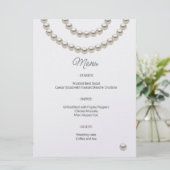 Minimalistische Parel Bruiloftsmenu Menu (Staand voorkant)