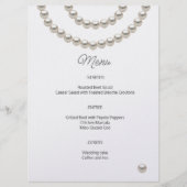 Minimalistische Parel Bruiloftsmenu Menu (Voorkant)