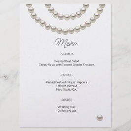 Minimalistische Parel Bruiloftsmenu Menu