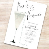 Minimalistische parels en Prosecco Vrijgezellenfee Kaart