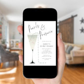 Minimalistische parels en Prosecco Vrijgezellenfee Kaart