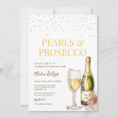 Minimalistische parels en Prosecco Vrijgezellenfee Kaart (Voorkant)