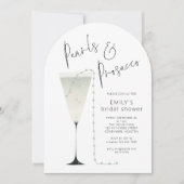 Minimalistische Parels en Prosecco Vrijgezellenfee Kaart (Voorkant)