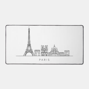 Minimalistische Parijse Skyline Lijnkunst Bureaumat