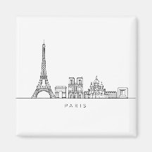 Minimalistische Parijse Skyline Lijnkunst