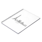Minimalistische Parijse Skyline Lijnkunst Notitieboek (Linkerzijde)