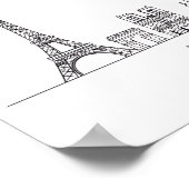 Minimalistische Parijse Skyline Lijnkunst Poster (Hoek)