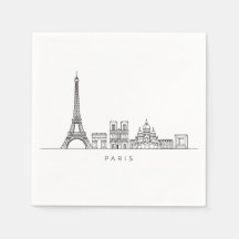 Minimalistische Parijse Skyline Lijnkunst