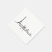 Minimalistische Parijse Skyline Lijnkunst Servet (Hoek)