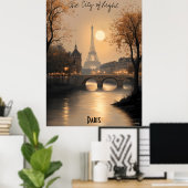 Minimalistische Parijse skyline muurkunst - zachte Poster (Thuiskantoor)