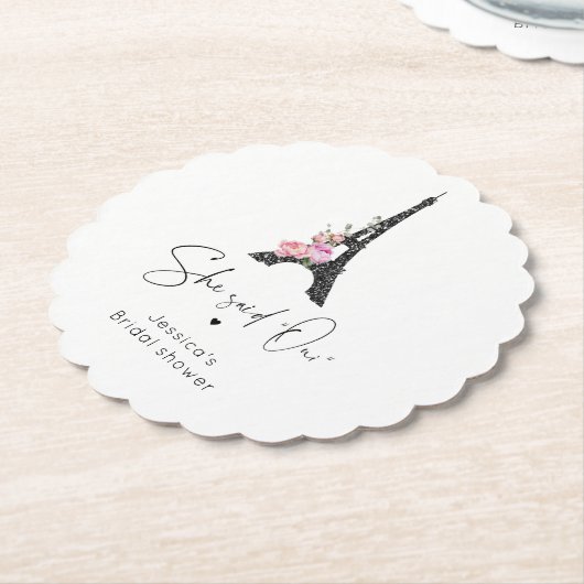 Minimalistische Paris eiffel toren bruids welkom Kartonnen Onderzetters (Gekanteld)