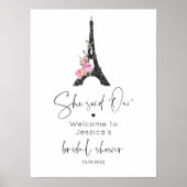 Minimalistische Paris eiffel toren bruids welkom Poster (Voorkant)