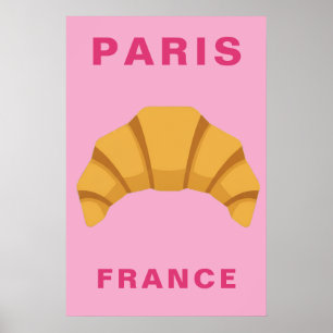 Minimalistische Paris Frankrijk Croissant Franse B Poster