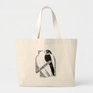 Minimalistische Parkiet Dier Kunst Abstract Grote Tote Bag