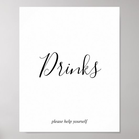 Minimalistische Partij Drinken Stationsbord Poster (Voorkant)